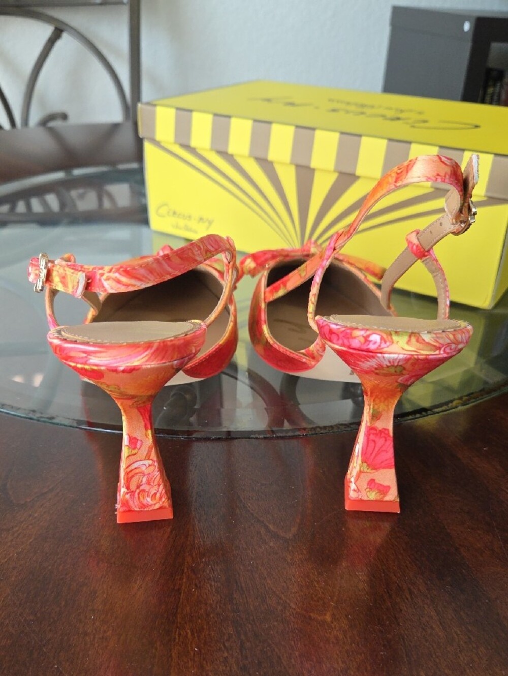 Circus by Sam Edelman Apricot Floral Slingback Heels - Picture 4 of 6
